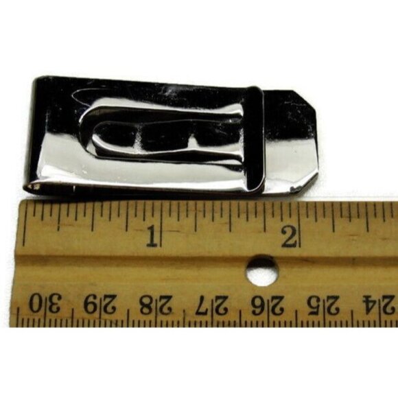 "AMO" Initials Money Clip Stainless Steel Credit Card Cash Silver Tone Gold Tone - Picture 5 of 7